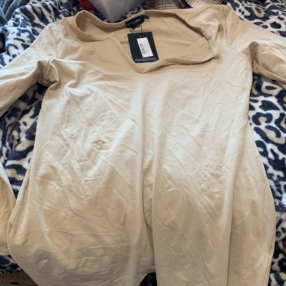 Nude V neck Jumpsuit